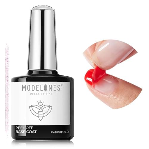 modelones Non-U V Peel off Gel Base Coat, Quick Dry Peelable Base Coat for Gel Nail Polish Easy Removal Foundation for Beginner Practice Nail Protection without Damage Thin Weak Nails, 10ml - Clear - Image 1