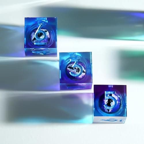 YEMEKO 3Pcs D6 Dargon Eye Liquid Core DND Dice Set with Resin Sharp Edge, 6 Sided Dice 16mm Handmade Polyhedral D&D Dice for Dungeons and Dragons, RPG, Roleplaying Games MTG Table Games(Blue Purple) thumbnail 5