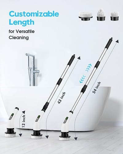 Highyes Electric Spin Scrubber for Cleaning Bathroom: Cordless Power Shower Scrubber - Electric Cleaning Brush for Tile Tub thumbnail 3