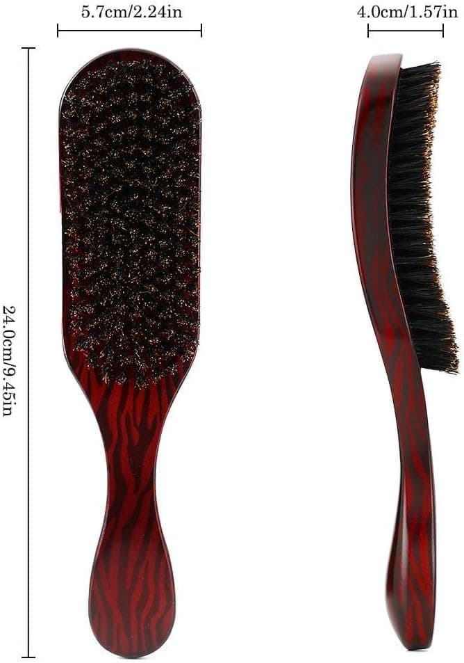 Bristle Hair Brush and Professional Massage Comb,Stiff Bristles Hairbrush for Beard Styling,Hair Brush for Men and Women,for Detangling,Smoothing,Wave Styles,Soft on Scalp,Restore Shine and Texture thumbnail 3