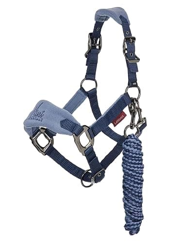 LeMieux Mini Vogue Halter & Leadrope for Ponies - Extra Padding, Adjustable at Curb and Poll Strap - Indigo - Image 1