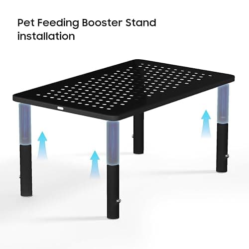 ‌Adjustable Automatic Cat Feeder Stand - Non-Slip Elevated Holder for Cats/Puppies, Fits Most Automatic Feeders & Water Dispensers, Black(Holder ONLY) thumbnail 5
