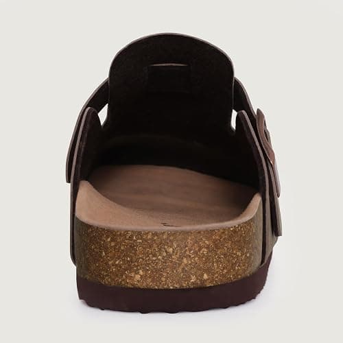 KIDMI Unisex Vegan Suede Clogs Leather Mules Womens Mens Cork Footbed Potato Shoes with Arch Support thumbnail 6