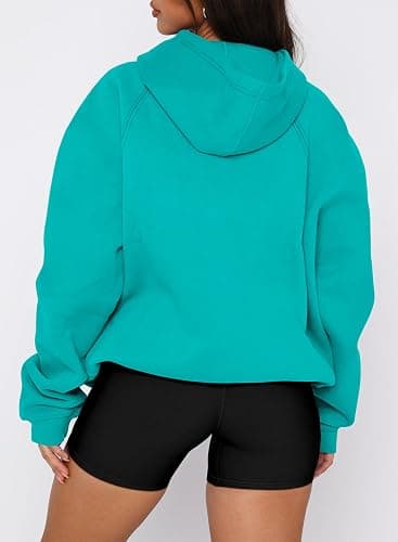 onlypuff Women Pullover Sweatshirt Long Sleeve Hoodies Kangaroo Pocket Fleece Basic Sweater thumbnail 3