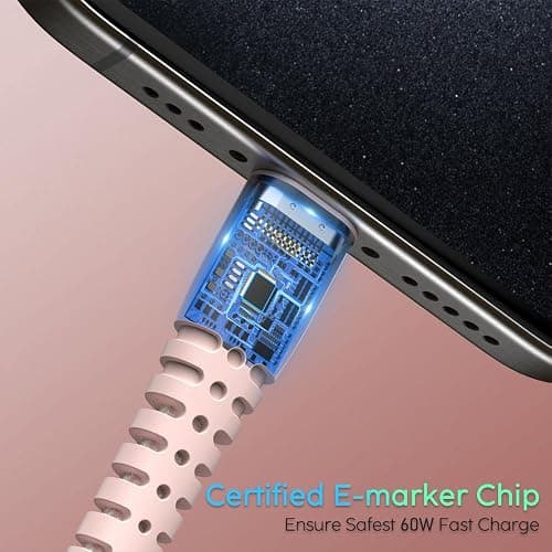 USB C to USB C Cable 60W 3-Pack (3.3ft+6.6ft+10ft) Braided iPhone 15 Cord Type C to Type C Cable Fast Charging for Apple iPhone 17,16,15,15 Pro Max,15 Plus,MacBook Air,iPad Pro (Pink) thumbnail 3