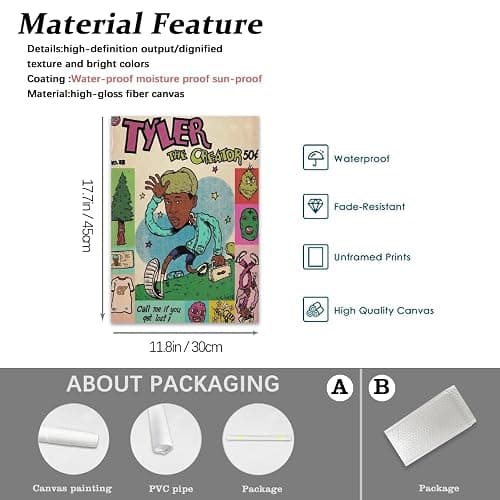 InfinitMLabs Tyler The Poster Comic Music Poster for Room Aesthetic Canvas Wall Art Bedroom Decor8x12in Unframed, style-14 thumbnail 8