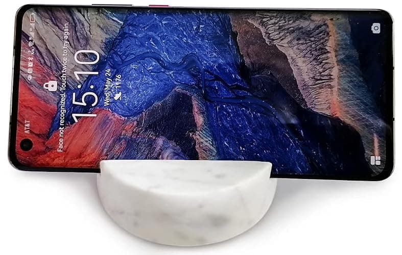 fashciaga Luxurious Marble Cell Phone Stand Holder for Cellphone Tablet On Desk, Countertop, Table, Nightstand. Heavy Real Stone Mobile Phone Stands (Solid) thumbnail 4