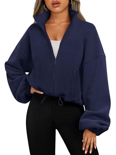 AUTOMET Womens Fleece Jackets Zip Up Oversized Sweatshirts Winter Clothes Long Sleeve Crop Sherpa Fall Outfits Fashion - Image 1