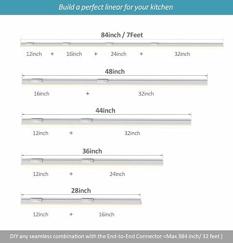 Leetdud Under Cabinet Lighting Plug in, 16 Inch 2 Pcs, Linkable AC120V 3CCT 3000K/4000K/5000K Ultra Slim, LED Under Cabinet Lights for Counter Light, Kitchen, Shelf, Sink, Workshop, Desk, White thumbnail 9