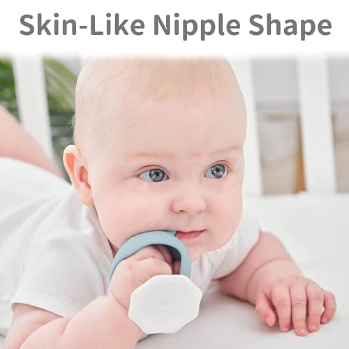 Baby Teething Toys for 3-12 Months+,Silicone Mombella Baby Teether with Suction Base,Soft & Easy to Grasp for Teething Relief,Safe & Comfortable Baby Teether Toys for Sucking Needs,BPA Free (Iron Green) - Iron Green thumbnail 5