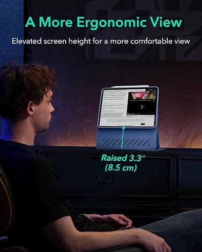 ESR for iPad Air 13 Inch Case (2025/2024) M3/M2, Removable Magnetic Cover, Adjustable Portrait/Landscape Stand with Raised Screen View, 9 Standing Angles, Shift Series, Blue thumbnail 5