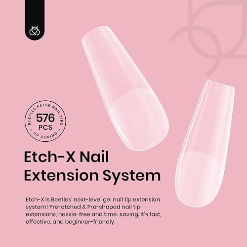 Beetles Short Coffin Nail Tips 576 PCS Half Matte Pre-shape Short Coffin Fake Nails 12 Sizes Full Cover Acrylic False Nails Nail Extension DIY Manicure Gifts for Women thumbnail 2