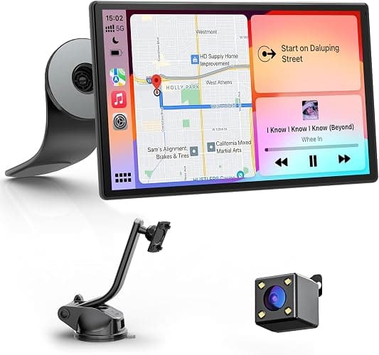 Avylet 9" CarPlay Screen for Car with Apple CarPlay & Android Auto, Portrait & Landscape Mode, Touchscreen & Backup Camera, GPS Navigation/Voice Control/OTA/Bluetooth/AUX/FM - Image 1