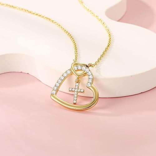 ESPVO Happy 6th 7th 8th 9th 10th 11th 12th 13th Birthday Necklace Gifts for Girls, 14K Gold Plated Necklace Religious Christian Jewelry for Her 16+3 Inches thumbnail 3