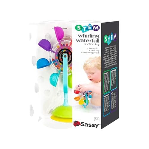 Sassy Whirling Waterfall Suction Toy for Bathtime - Stem - Ages 12+ Months, Multi thumbnail 4