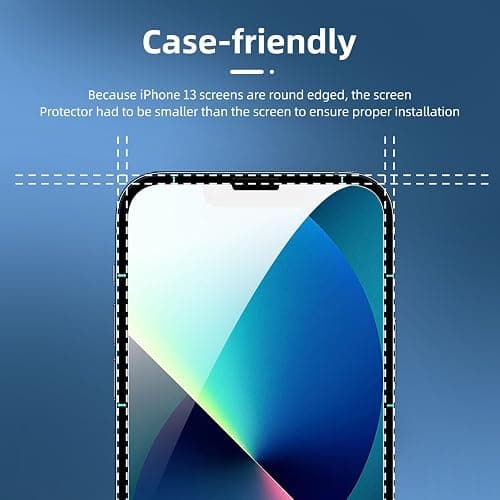 NEW'C 3X for iPhone 14 Pro Max Screen Protector (6.7 inches)+ 3X Camera Lens Protector, Sensor Protection + Dust Plug - Case Friendly Tempered Glass Film, Ultra Resistant thumbnail 3