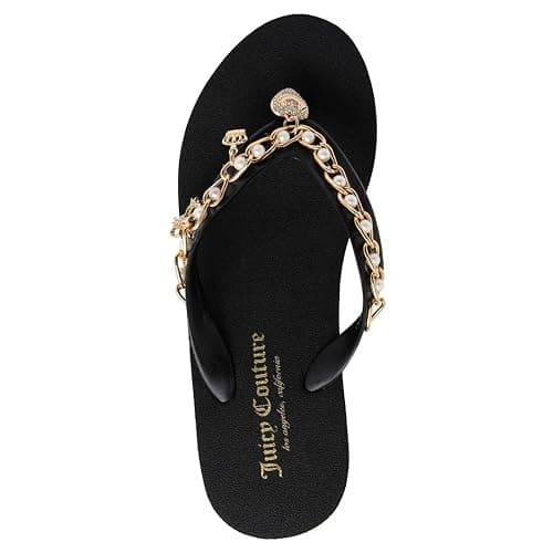 Juicy Couture Women’s Wedge Platform Flip Flops, Fashion Beach Sandals with Soft Footbed and Thong Style thumbnail 4