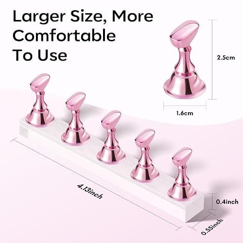 Makartt Nail Stand for Press-On: Magnetic Nail Holder for Nail Art Painting | 1M Double-sided Tape, Solid Acrylic Base, For False Nail Design Practice & Display, Nail Stands for Home DIY Salon Supplies thumbnail 8