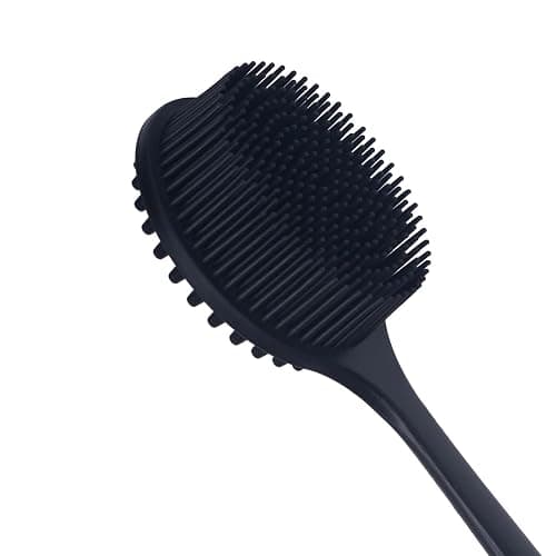 DNC Back Scrubber for Shower Soft Silicone Bath Body Brush with Long Handle (Black) thumbnail 4