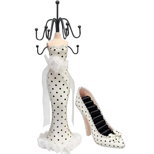 WE 2 Pcs Jewelry Display Set - Mannequin Tower & Shoe Ring Holder - Image 1