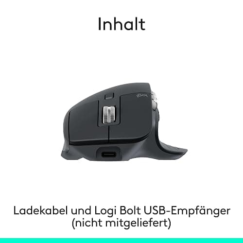 Logitech MX Master 3S – Kabellose Hochleistungs-Maus | Ultraschnelles Scrollen, Ergo, 8K DPI, Abtastung auf Glas, leise Klicks, Bluetooth, Windows, Linux, Chrome - Grafit thumbnail 10