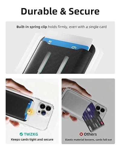 TWZKG for MagSafe Wallet, 3 Card Holder, Magnetic Phone Wallet for iPhone 17/16/15/14/13/12 Series,RFID Blocking Vegan Leather,Black thumbnail 5