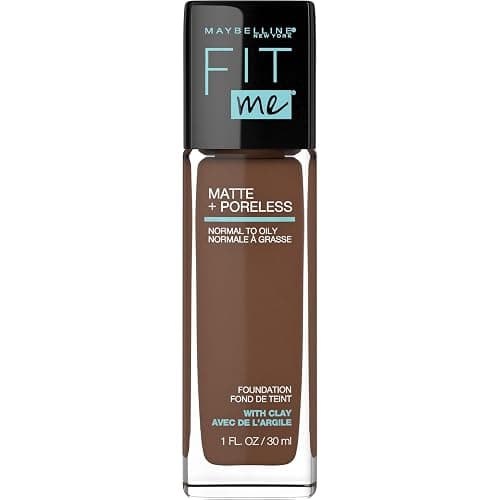 Maybelline New York Fit Me Matte + Poreless Foundation Makeup, Ultra-Lightweight Formula Controls Shine, for Normal to Oily Skin, Java, 375, 30 ml - Image 1