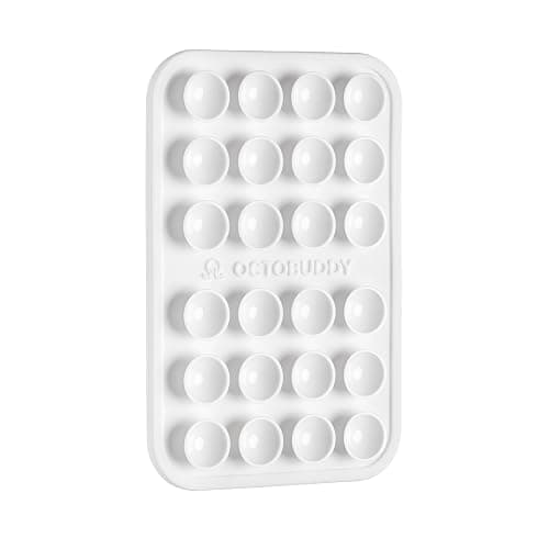 OCTOBUDDY Classic MAX - Silicone Suction Phone Case Adhesive Mount | Hands-Free, Strong Grip Holder for Selfies and Videos - iPhone and Android Compatible - 2.6″ x 3.9″, White thumbnail 2