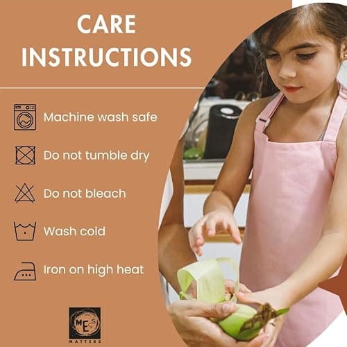 Cotton Kitchen Apron, Cooking Apron with Pockets, Full Length Apron for Men and Women, Unisex Apron thumbnail 5