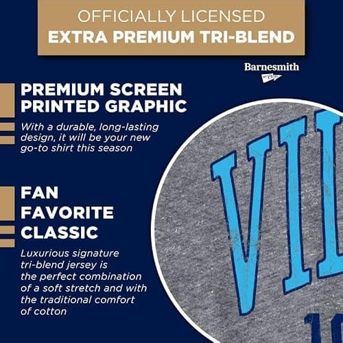 Barnesmith NCAA Unisex Short-Sleeve T-Shirt, Premium Tri-Blend, Collegiate Logo, Grey thumbnail 4