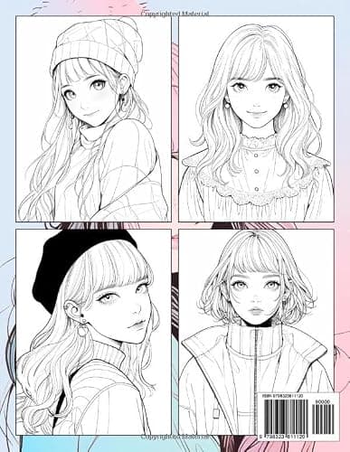 Fashion Girl Anime Character Coloring Book: Minimalist Manga Art Cute Kawaii Japanese Activity Book for Adults Teens (Anime Character Coloring Books) thumbnail 2