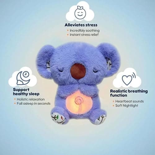 2024 New Breathing Stitch Breathing Teddy, Anxiety Relief Stitch For Adults Sleeping, Otters Sleep Buddy for Adults Kids, Anxiety Relief Koala Soothing Breathing Otter, Teddy, Baby toys-Blue (Pink) thumbnail 4