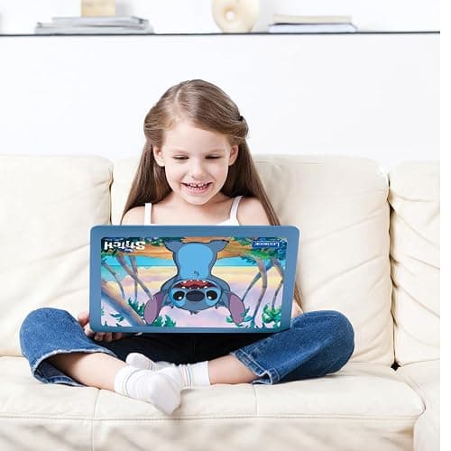 LEXIBOOK, Disney Stitch, Bilingual Bulgarian/English educational computer, Toy for children with 124 language, writing, maths, logic, music activities and games, Blue, JC598Di20 thumbnail 2