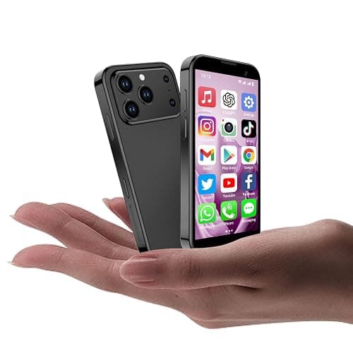 CoolBuBu Mini Phone,Mini Smartphone with 3.0" HD Touch Screen,World's Smallest Unlocked Android Compact Mobile Phone for Kids Cell Phone App Download WiFi GPS Face lD 2GB+16GB (Black) | MINI PHONE - Image 1