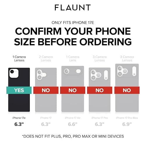 Flaunt Official Square Protective Case - Compatible with iPhone 17e/16e/15/14/13 - Compatible with MagSafe & Wireless Charging - Drop-Tested & Shockproof - (Pink Mother of Pearl) thumbnail 3