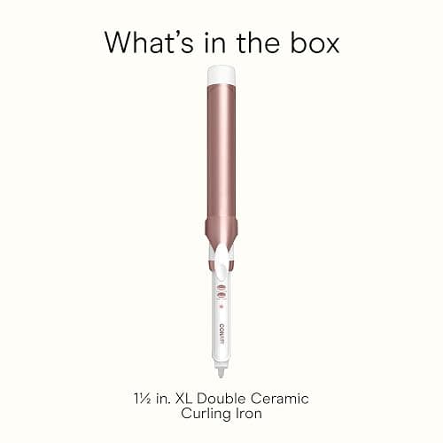 Conair Double Ceramic Curling Iron, 1 1/2" Extra-Long Barrel Hair Curling Iron, 30 Heat Settings, Turbo Heat, Auto Off, Cool Tip, Dual Voltage, Rose Gold thumbnail 8