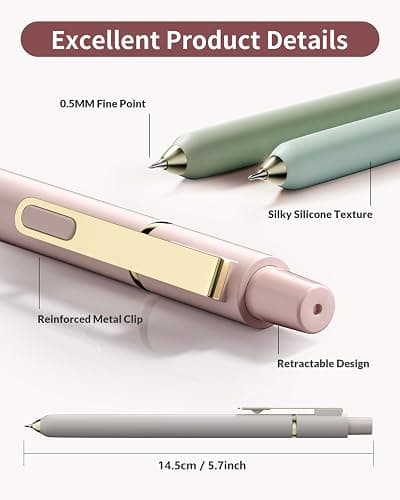 SUNEE Gel Pens, 6 Pack 0.5mm Pens Fine Point Smooth Writing Pens with Quick-Dry Black Ink, Cute Aesthetic School Office Note-Taking Pens for Journaling - Morandi thumbnail 3