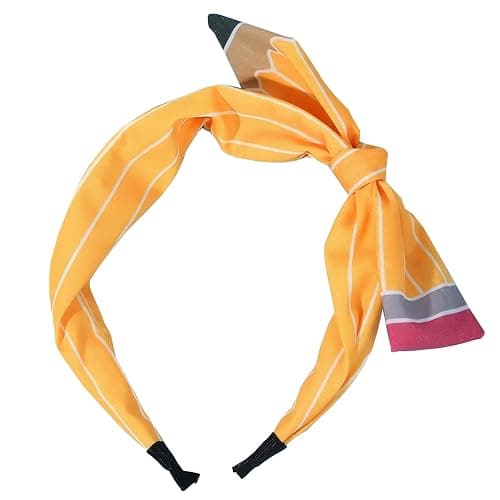 Women Teacher Pencil Headband Hair Accessories Stretchy Comfortable Hairband for Back to School Teacher Gifts Teacher Appreciation Supplies Women Hair Bows and Ties - Image 1
