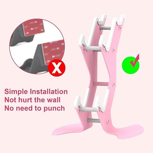 Controller Holder Pink, Game Controller Rack Headset Stand for Xbox Series X S/Xbox one / PS5 / PS4 / NS/PC/Headset, Aluminum Metal Headset Mount Universal Organizer for Video Game Accessories thumbnail 5