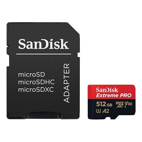 SanDisk Extreme PRO microSDXC UHS-I Memory Card 512 GB + Adapter & RescuePRO Deluxe (for Smartphones, Action Cameras or Drones, A2, Class 10, V30, U3, 200 MB/s Transfer) thumbnail 3