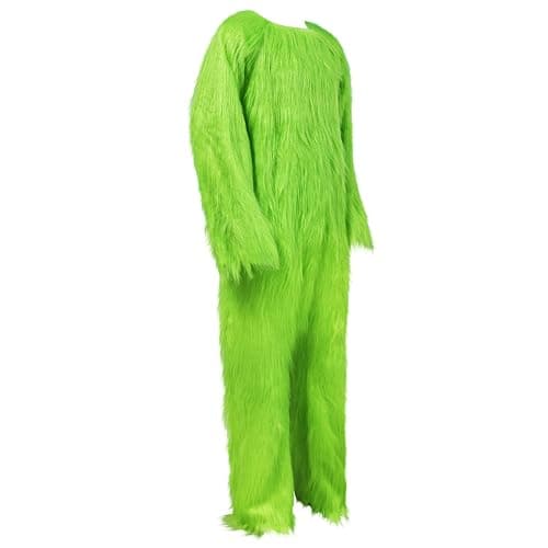 LOKI Helmet Christmas Santa Costume for Adults Furry Suit Green Jumpsuit Christmas Deluxe Furry Santa Suit Cosplay Outfit thumbnail 3