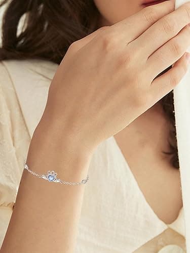 Claddagh Bracelet for Women Irish Bracelet Green Emerald May Birthstone Luck Scottish Jewelry Irish Gift thumbnail 4