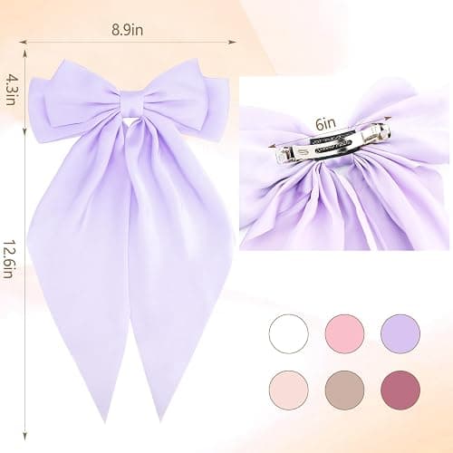 Canitor Hair Bows for Women Barrettes Clip Large Ribbon Cute Preppy Teenager Tween Teen Girl Gifts Trendy Stuff Aesthetic Coquette Fashion Hair Accessories thumbnail 8