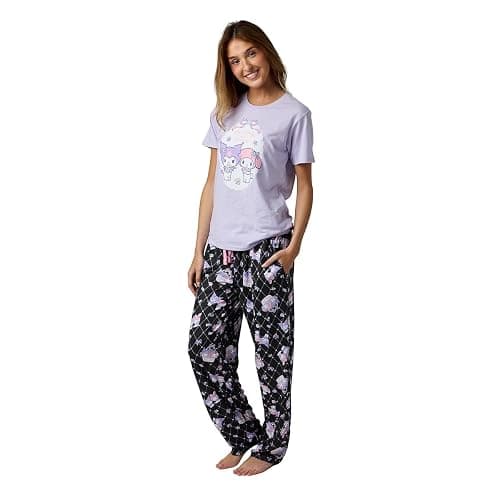 Bioworld Kuromi & My Melody Women's Lavender Sleepwear Set thumbnail 2