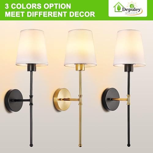 Depuley Battery Operated Wall Sconce: Set of 2 Wireless Wall Lights with Remote for Bedroom - Rechargeable 15 Colors Gold Wall Lamp for Living Room Hallway thumbnail 8