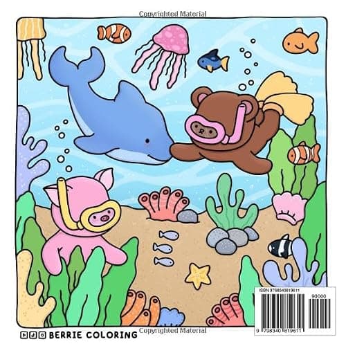 Berrie Coloring Volume 2: Cute and Cozy Coloring Book for Adults & Kids Featuring Easy to Color Animal Illustrations and Adorable Scenes thumbnail 2