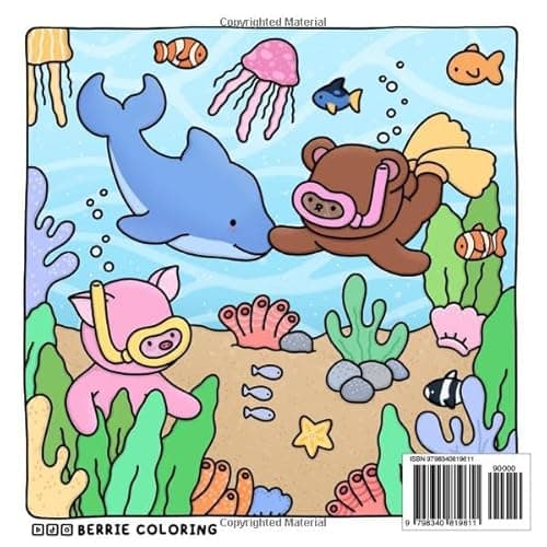 Berrie Coloring Volume 2: Cute and Cozy Coloring Book for Adults & Kids Featuring Easy to Color Animal Illustrations and Adorable Scenes thumbnail 3