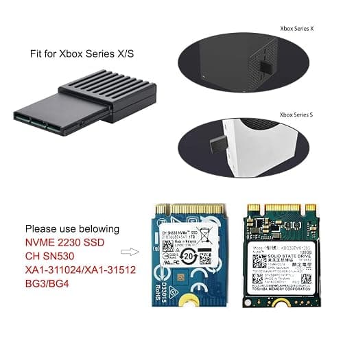 cablecc M.2 NVMe 2230 M-Key SSD to CF-Express Type-B Adapter for Xbox Series X&S CH SN530 SSD PCIe4.0 Expansion Memory Card (Black CFExpress to NVME only Work for CH SN530 SSD) thumbnail 4