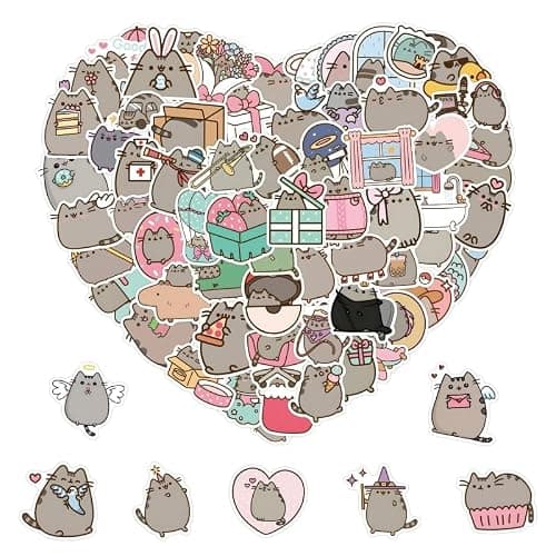 110pcs Cartoon Pushee Stickers for Kids,Vinyl Waterproof Pushee Decal for Water Bottle Laptop Toy Sticker for DIY Decorate Bumper Phone Hard Hat Kids Teens Gifts - Image 1