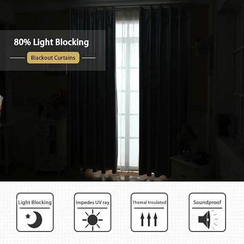 Room Darkening Curtain Panels Pure White Curtains Window Treatment Energy Saving Thermal Insulated Solid Grommet Room Darkening Drapes for Bedroom/Nursery, Pure White, 2 Panels, 52 in x 84 in (W x L) thumbnail 7